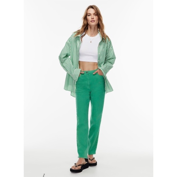 New Aritzia Wilfred free the Melina high rise alien green pull on pant size 2 - Picture 1 of 8